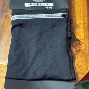 Pink Victoria secret Black wrist pouch with Silver Zipper